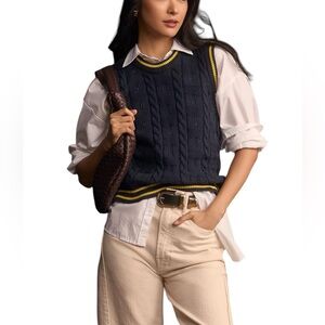 Ollari Basketweave Cable Sweater